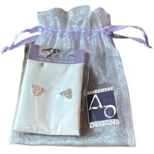 NWT Amethyst Designs Sterling Silver Celtic Trinity Knot Earrings